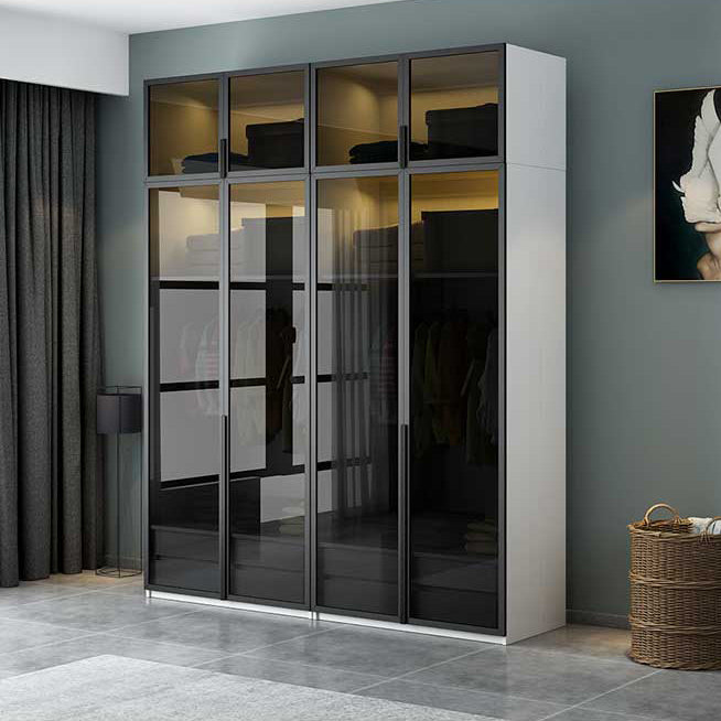 Modern Style Wooden Wardrobe Bedroom Wardrobe Closet with Garment Rod