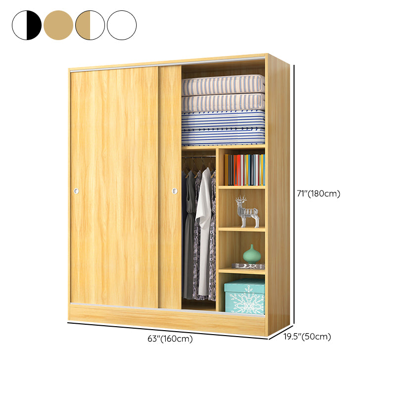 Modern Wardrobe Cabinet With Shelves Engineered Wood Wardrobe Closet