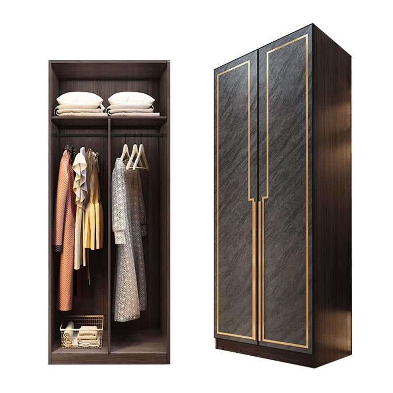 Mirrored Finish Cabinet with Grey Glass Doors Contemporary Interior Storage Cabinet