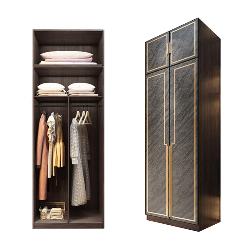 Mirrored Finish Cabinet with Grey Glass Doors Contemporary Interior Storage Cabinet