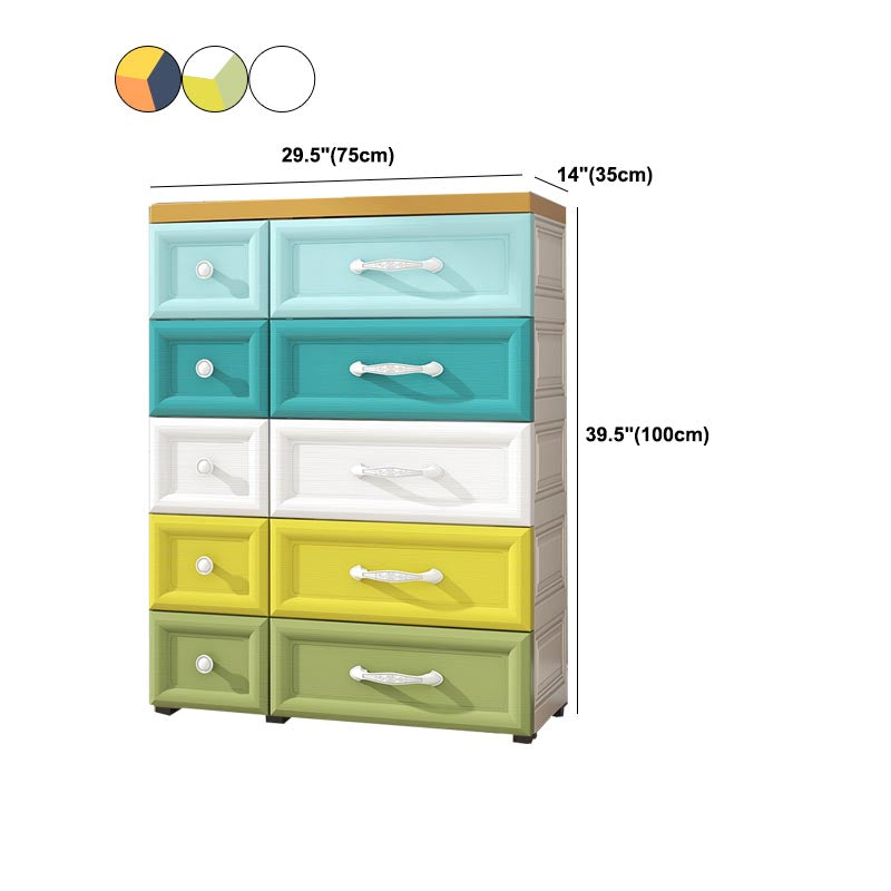 10-drawer Storage Cabinet Contemporary Plastic Wardrobe Armoire
