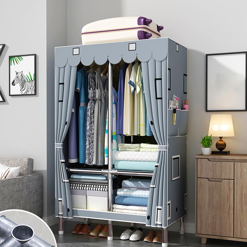 Modern Wardrobe Armoire with Legs Metal Wardrobe Cabinet with Shelves