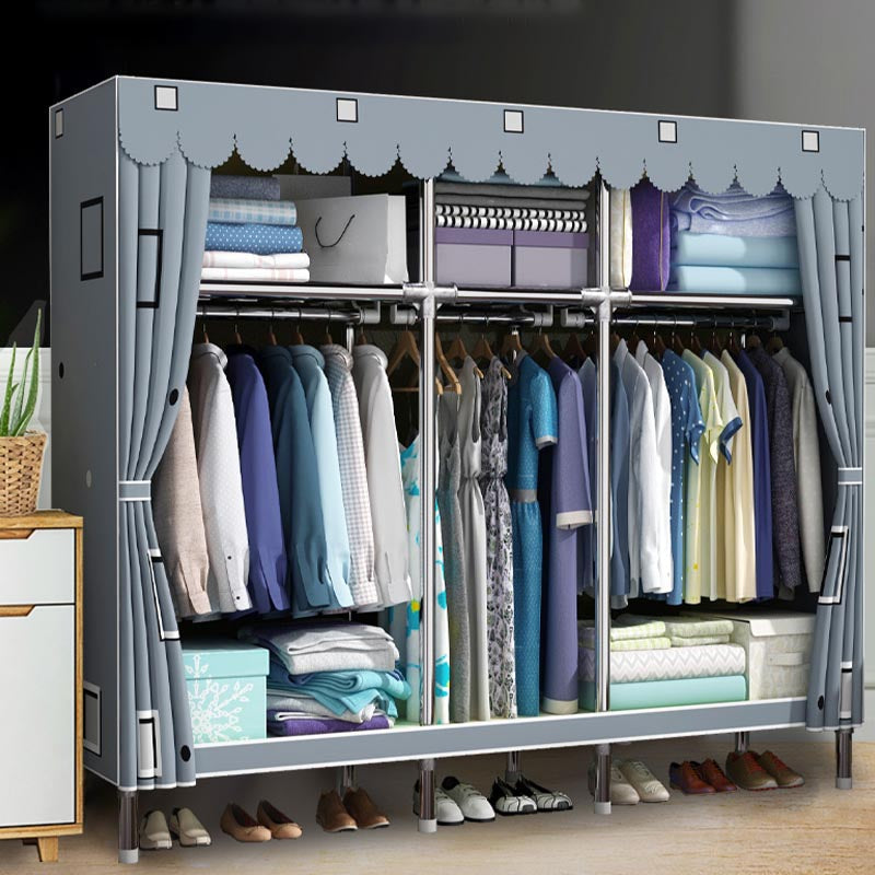 Modern Wardrobe Armoire with Legs Metal Wardrobe Cabinet with Shelves