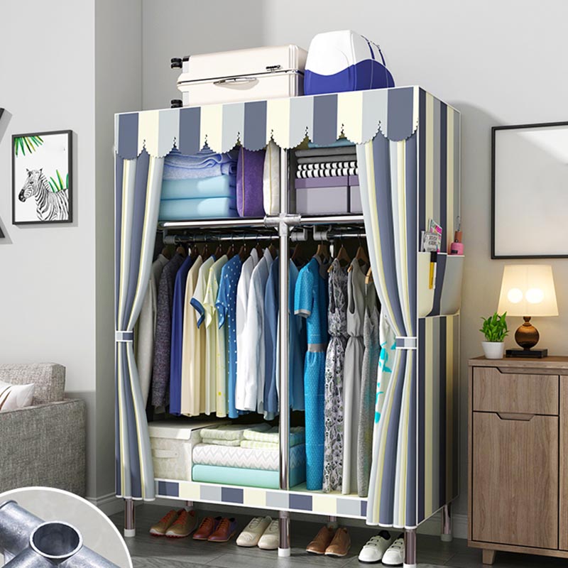 Modern Wardrobe Armoire with Legs Metal Wardrobe Cabinet with Shelves