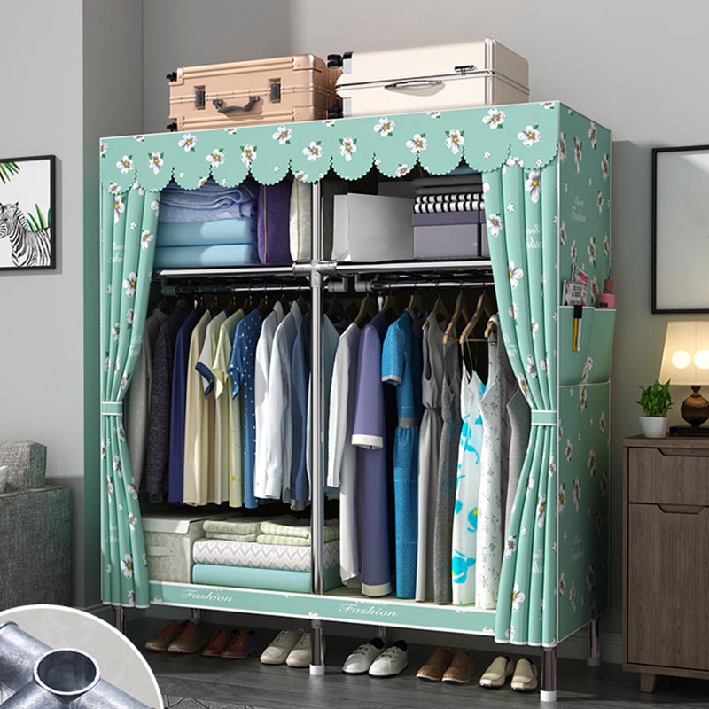 Modern Wardrobe Armoire with Legs Metal Wardrobe Cabinet with Shelves