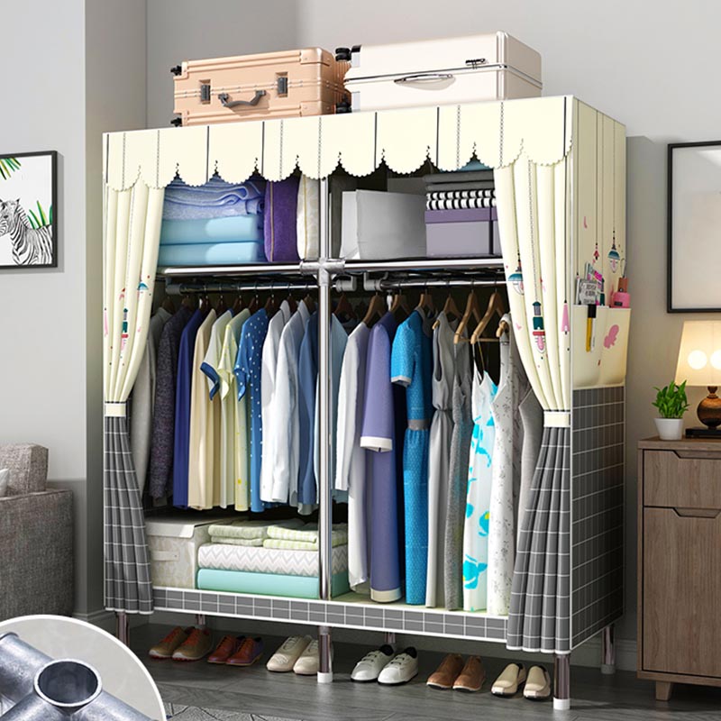 Modern Wardrobe Armoire with Legs Metal Wardrobe Cabinet with Shelves