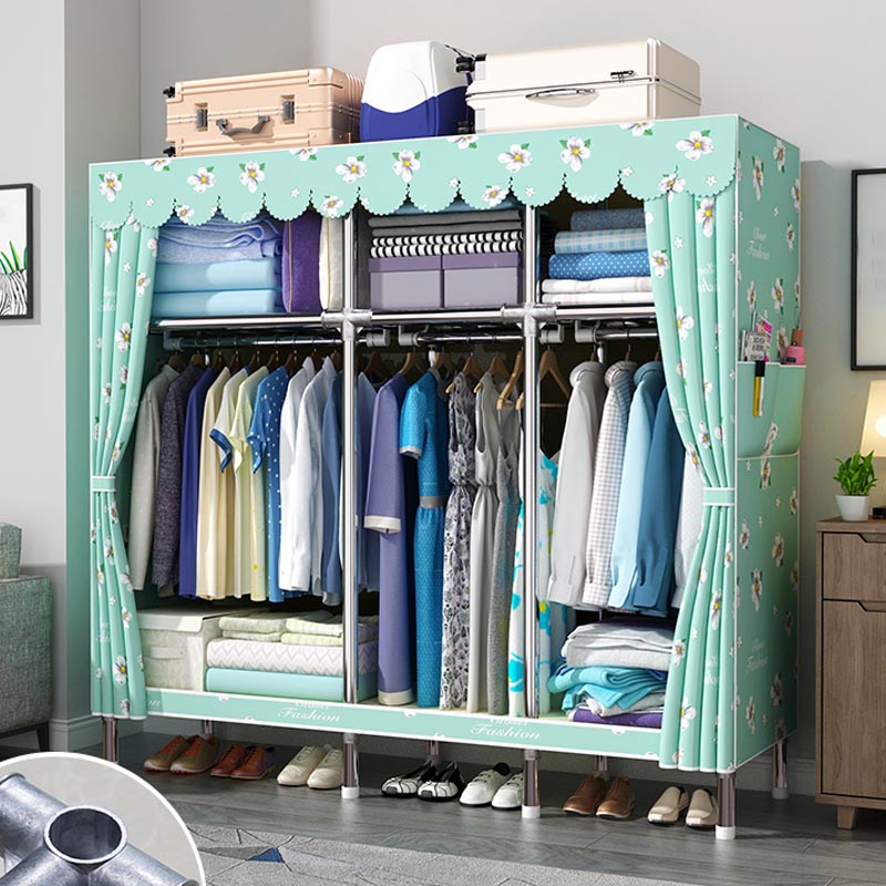 Modern Wardrobe Armoire with Legs Metal Wardrobe Cabinet with Shelves