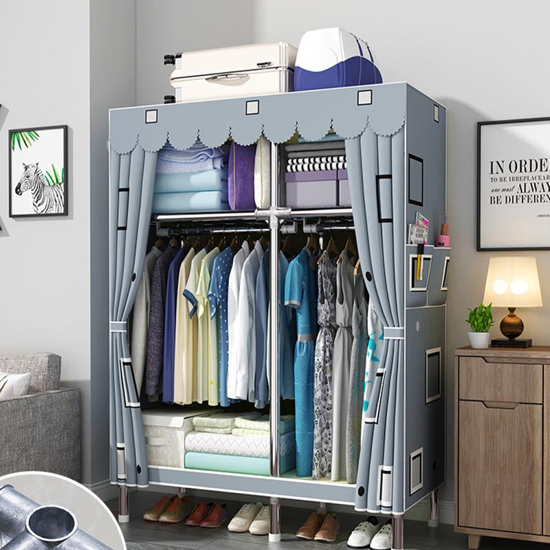 Modern Wardrobe Armoire with Legs Metal Wardrobe Cabinet with Shelves