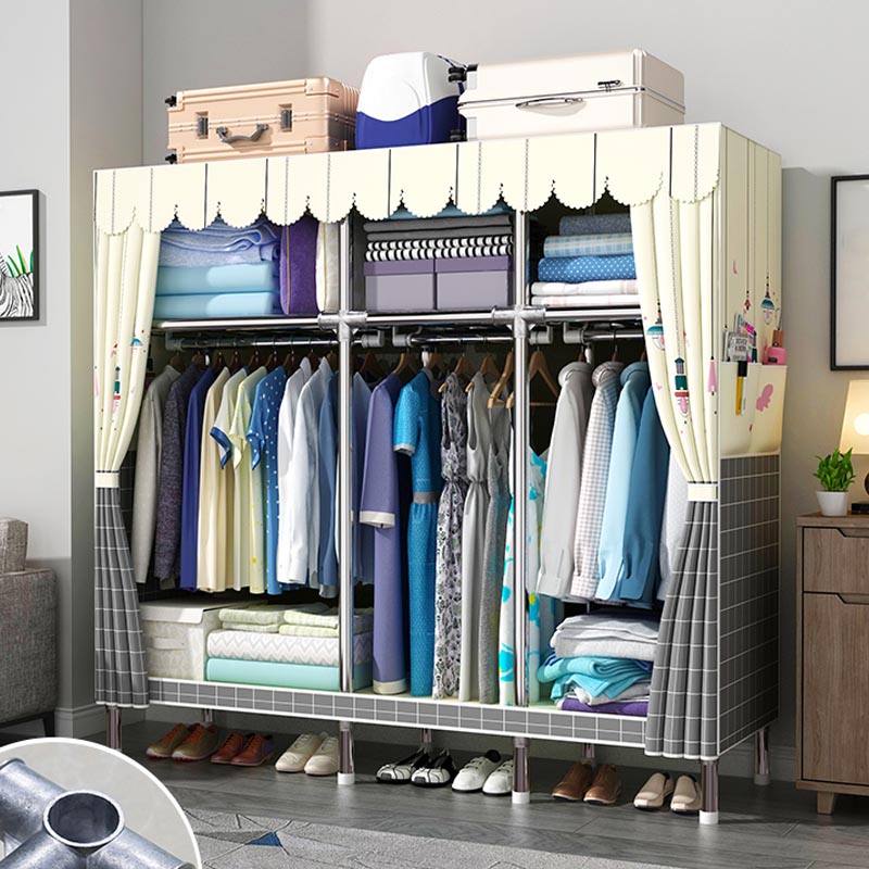 Modern Wardrobe Armoire with Legs Metal Wardrobe Cabinet with Shelves