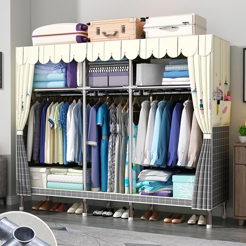 Modern Wardrobe Armoire with Legs Metal Wardrobe Cabinet with Shelves