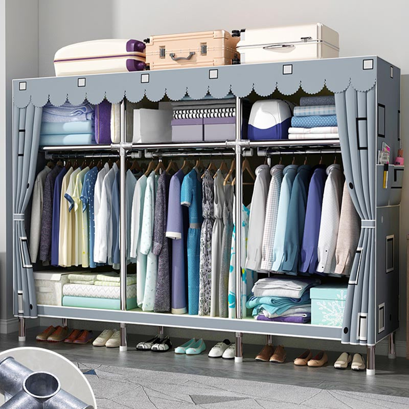 Modern Wardrobe Armoire with Legs Metal Wardrobe Cabinet with Shelves