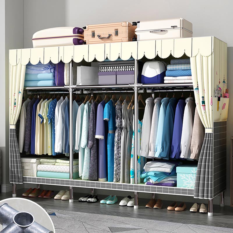 Modern Wardrobe Armoire with Legs Metal Wardrobe Cabinet with Shelves