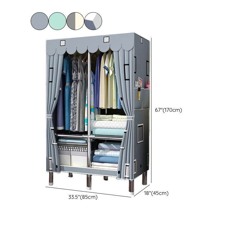 Modern Wardrobe Armoire with Legs Metal Wardrobe Cabinet with Shelves