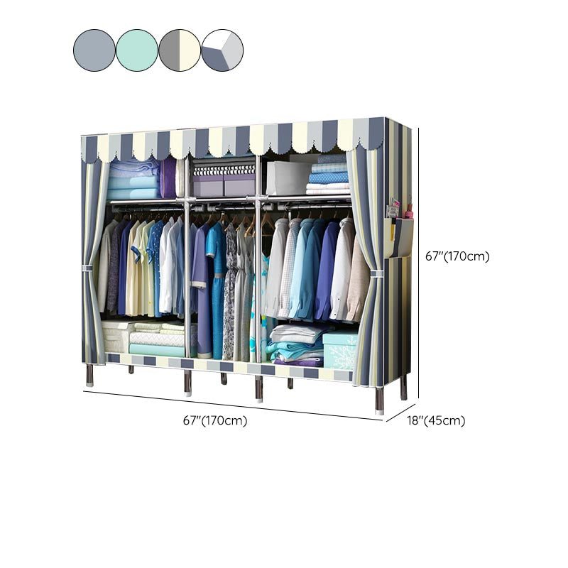 Modern Wardrobe Armoire with Legs Metal Wardrobe Cabinet with Shelves