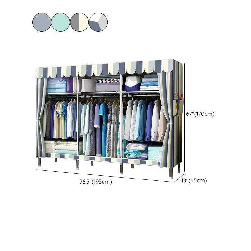 Modern Wardrobe Armoire with Legs Metal Wardrobe Cabinet with Shelves