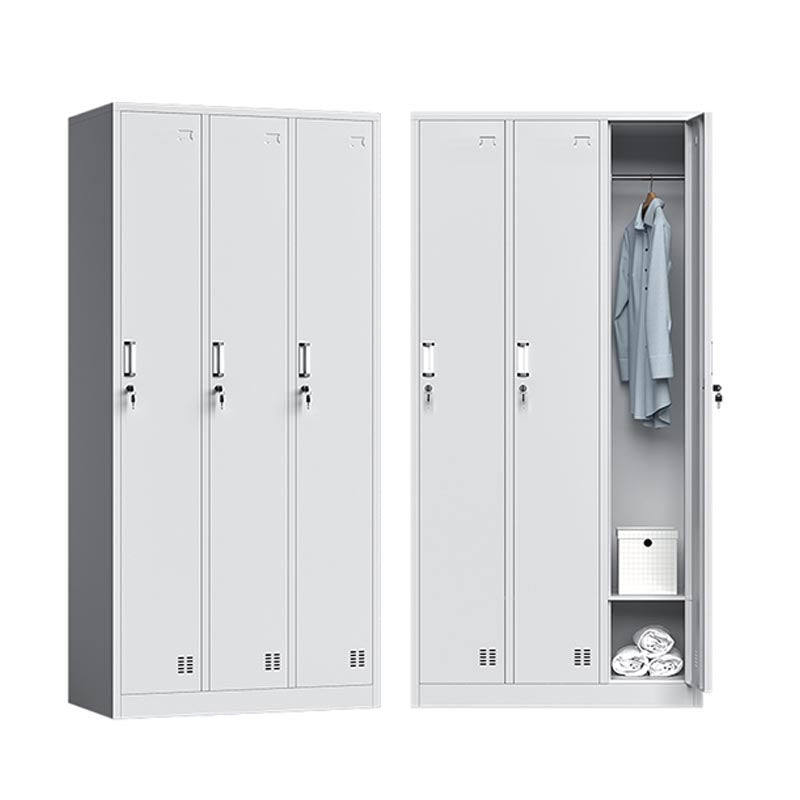 Contemporary Style Steel Wardrobe White Colour Wardrobe Closet with Locks