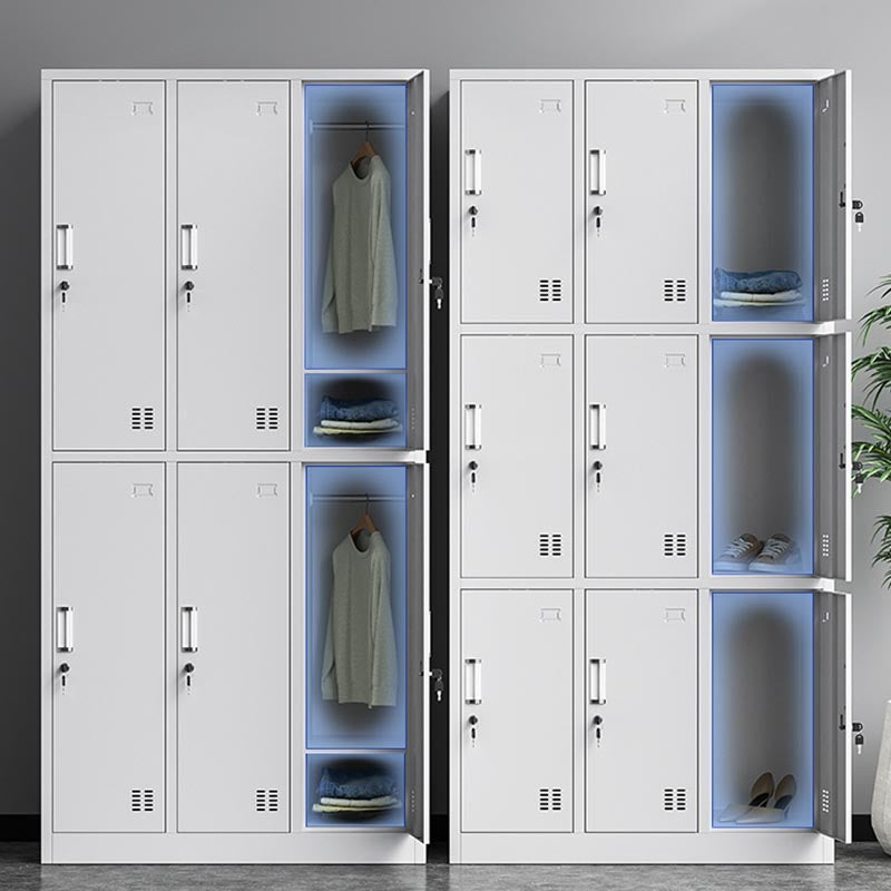 Contemporary Style Steel Wardrobe White Colour Wardrobe Closet with Locks