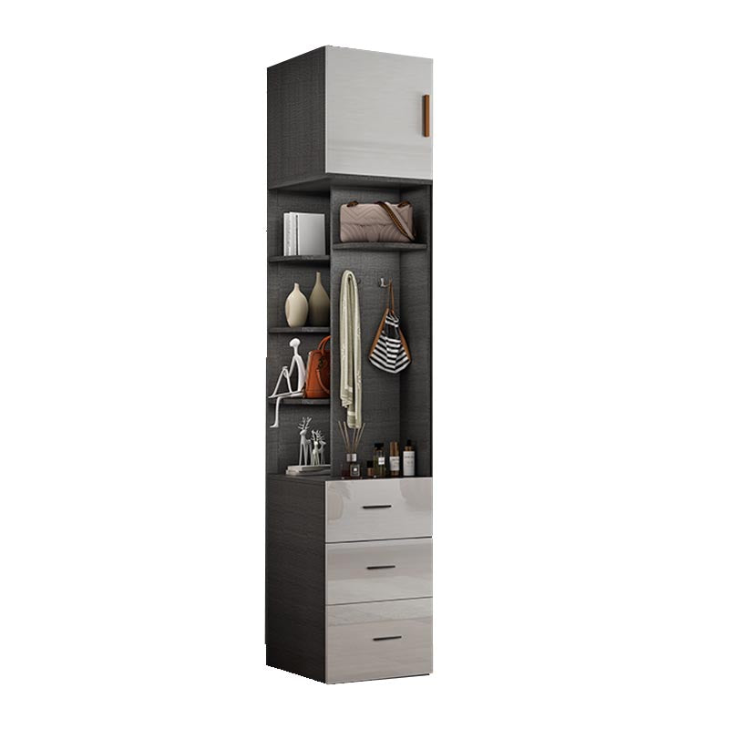 White Colour Wardrobe Contemporary Style Wooden Wardrobe Closet with Hinged Door