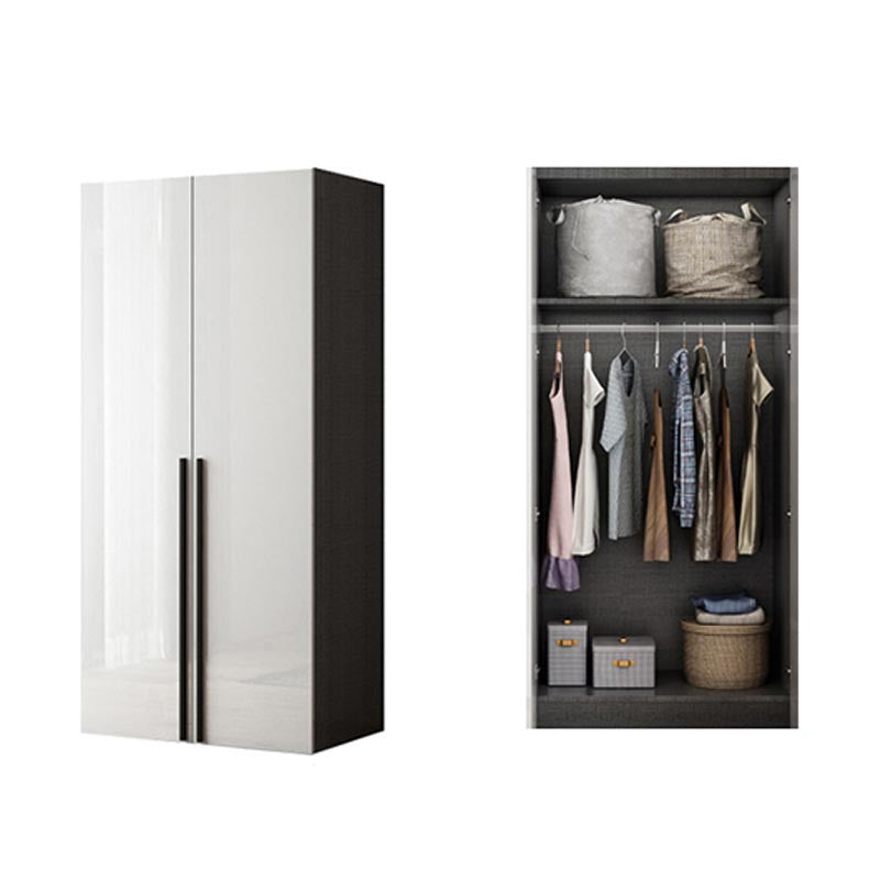 White Colour Wardrobe Contemporary Style Wooden Wardrobe Closet with Hinged Door