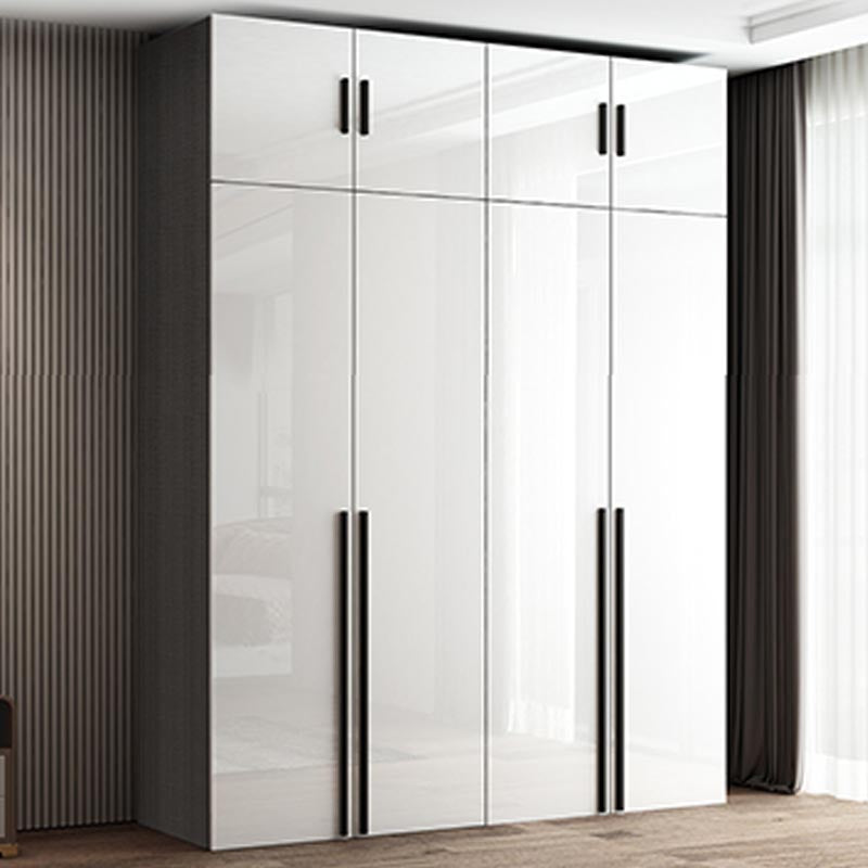 White Colour Wardrobe Contemporary Style Wooden Wardrobe Closet with Hinged Door