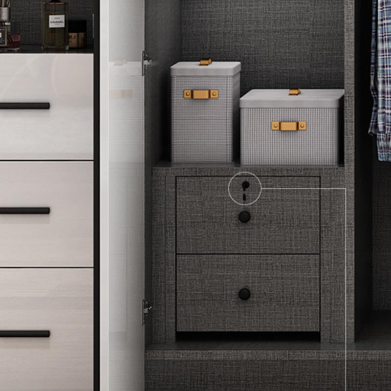 White Colour Wardrobe Contemporary Style Wooden Wardrobe Closet with Hinged Door