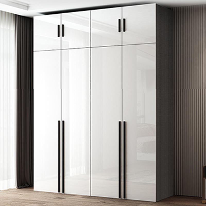 White Colour Wardrobe Contemporary Style Wooden Wardrobe Closet with Hinged Door
