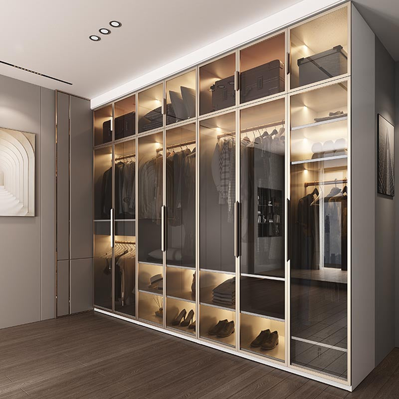 White Colour Wardrobe Armoire Contemporary Style Wooden Wardrobe Closet for Bedroom