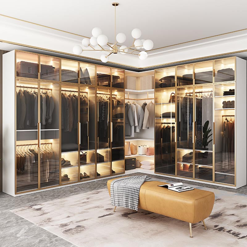 White Colour Wardrobe Armoire Contemporary Style Wooden Wardrobe Closet for Bedroom