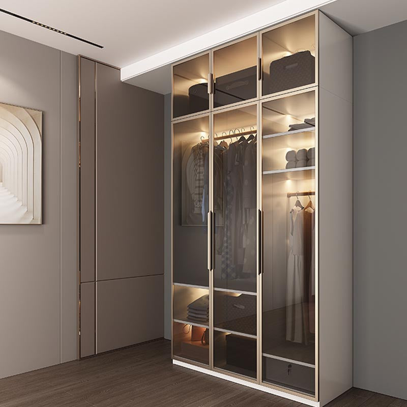White Colour Wardrobe Armoire Contemporary Style Wooden Wardrobe Closet for Bedroom
