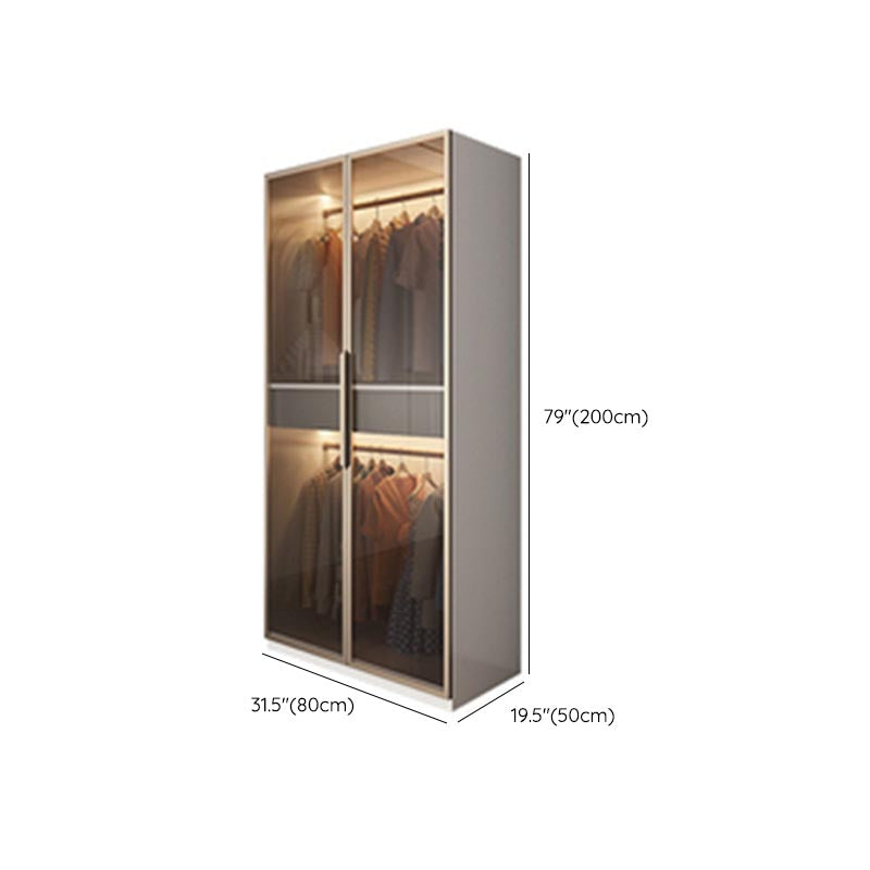 White Colour Wardrobe Armoire Contemporary Style Wooden Wardrobe Closet for Bedroom