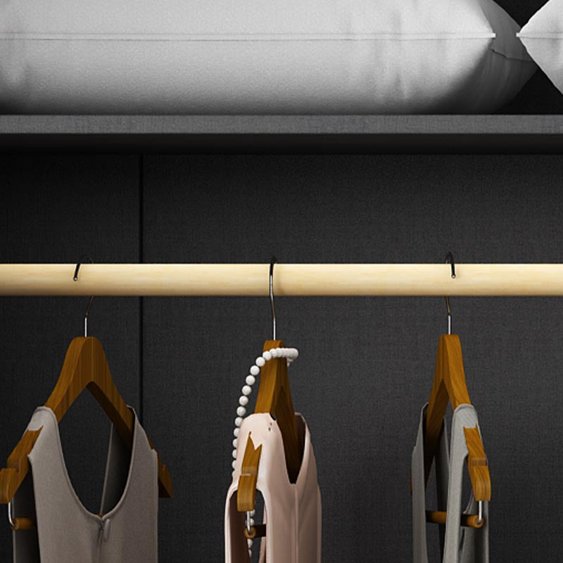 Contemporary Style 5 Tier Wardrobe Glass Cloth Rod Included Wardrobe Closet