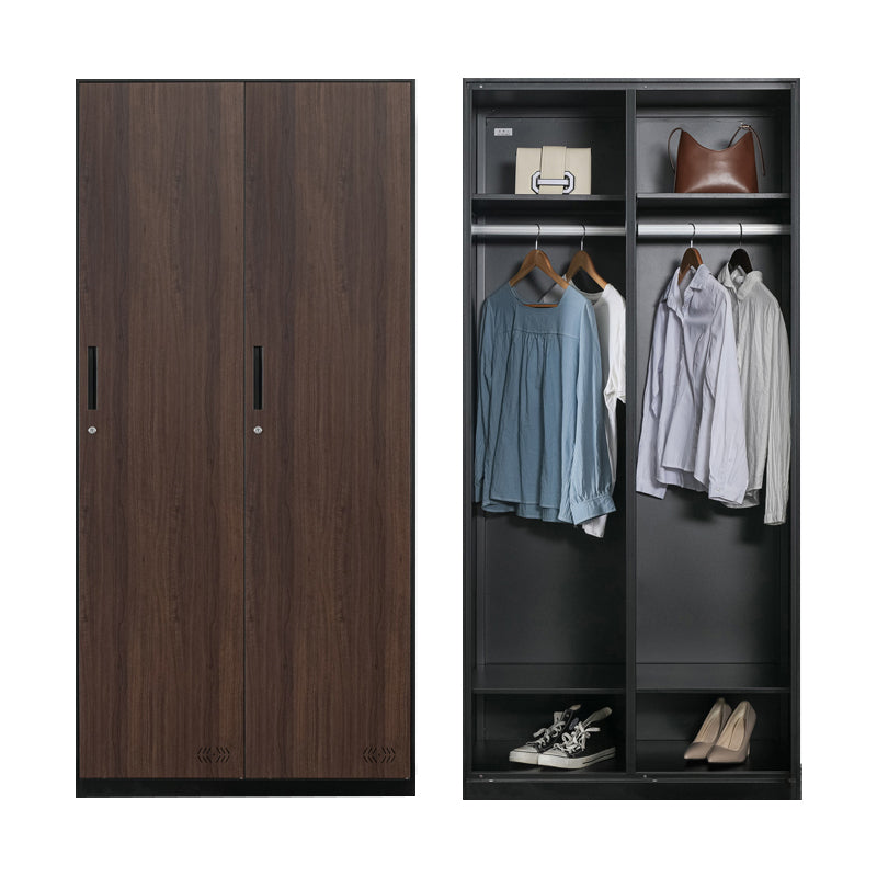 Modern Metal Storage Cabinet with Garment Rod Matte Finish Cabinet for Bathroom