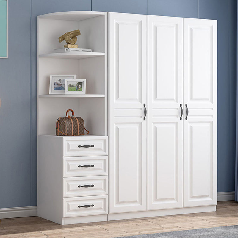 White Colour Wardrobe French Country Wooden Wardrobe Closet for Bedroom