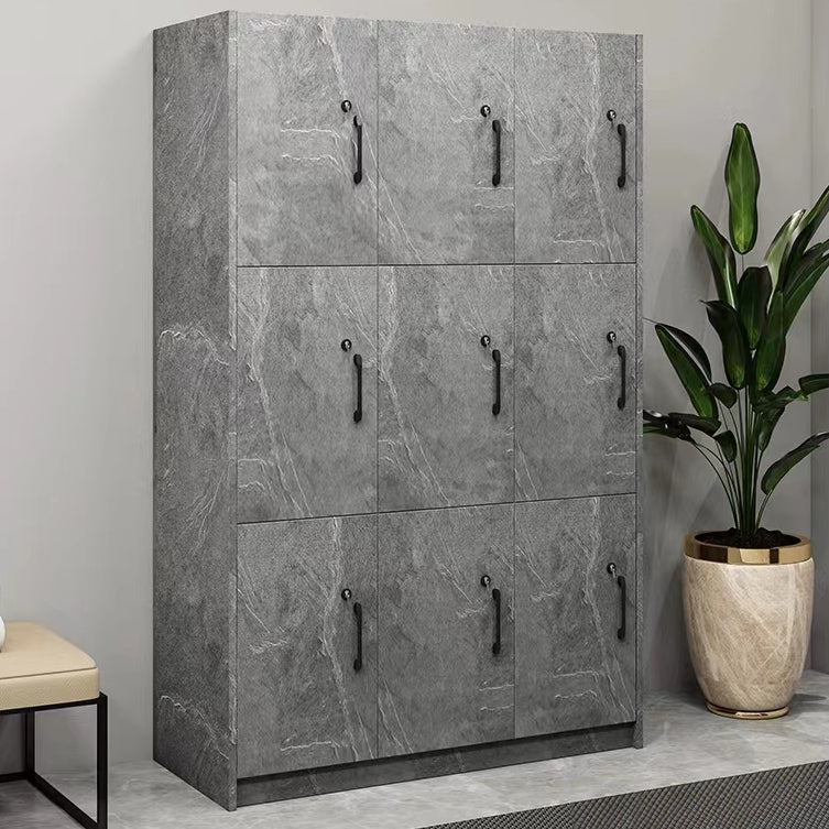 Gray Engineered Wood Armoire for Bathroom Modern Hinged Door Cabinet