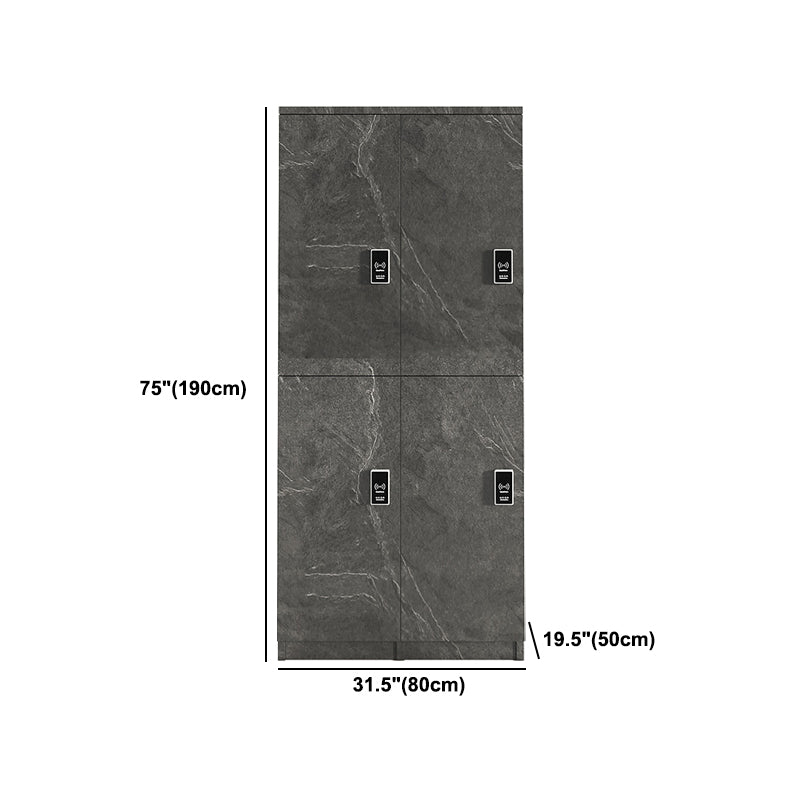 Gray Engineered Wood Armoire for Bathroom Modern Hinged Door Cabinet