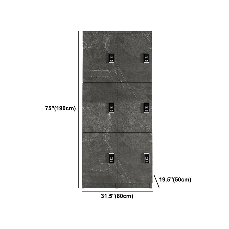 Gray Engineered Wood Armoire for Bathroom Modern Hinged Door Cabinet