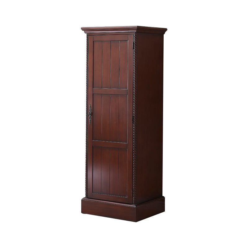 Birch Wood Storage Cabinet for Home Traditional Matte Finish Cabinet with Garment Rod