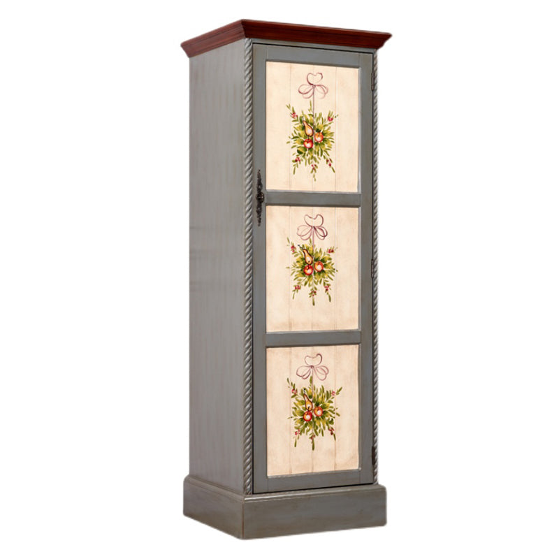 Birch Wood Storage Cabinet for Home Traditional Matte Finish Cabinet with Garment Rod