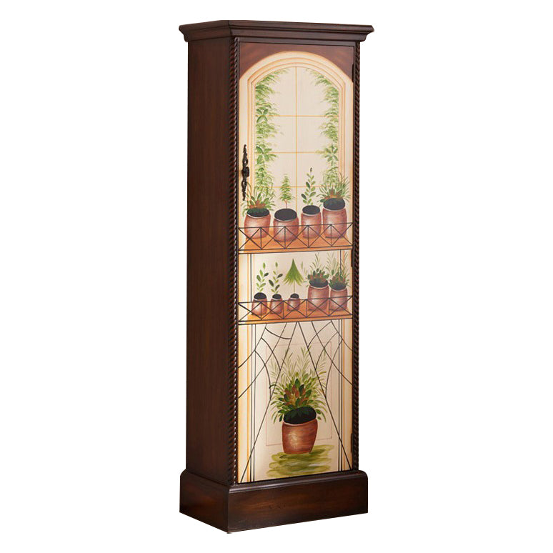 Birch Wood Storage Cabinet for Home Traditional Matte Finish Cabinet with Garment Rod