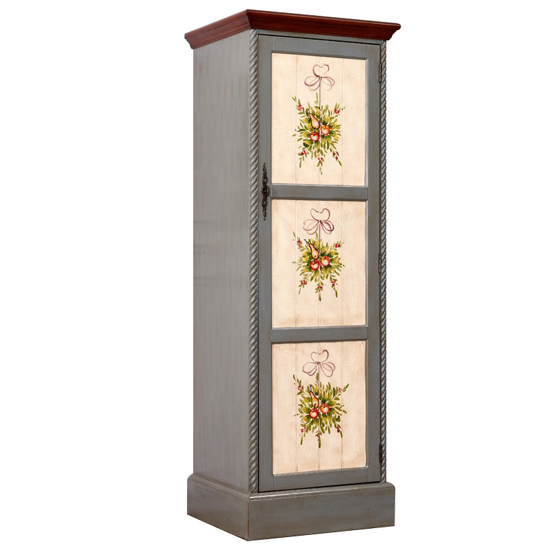 Birch Wood Storage Cabinet for Home Traditional Matte Finish Cabinet with Garment Rod