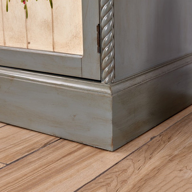 Birch Wood Storage Cabinet for Home Traditional Matte Finish Cabinet with Garment Rod