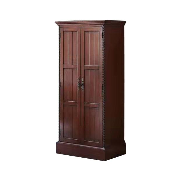 Birch Wood Storage Cabinet for Home Traditional Matte Finish Cabinet with Garment Rod