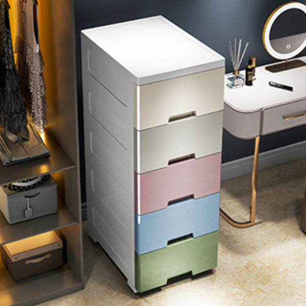 Modern Plastic Storage Cabinet with Drawer Non-Hanging Wardrobe Armoire