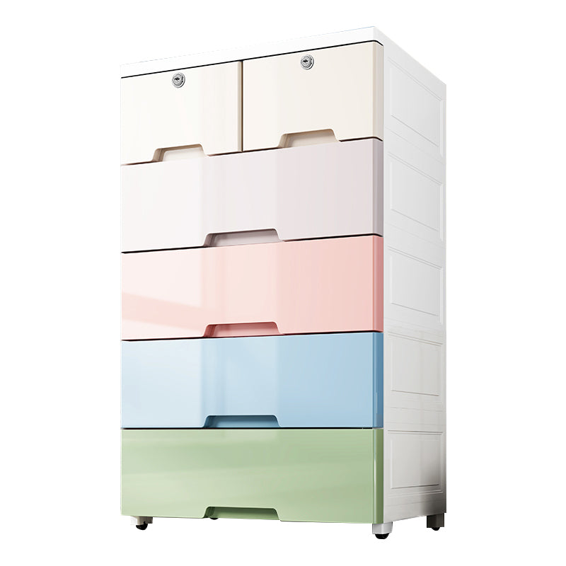 Modern Plastic Storage Cabinet with Drawer Non-Hanging Wardrobe Armoire