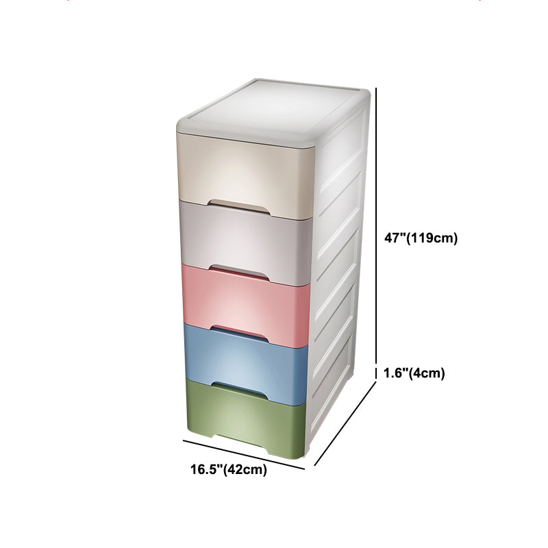 Modern Plastic Storage Cabinet with Drawer Non-Hanging Wardrobe Armoire