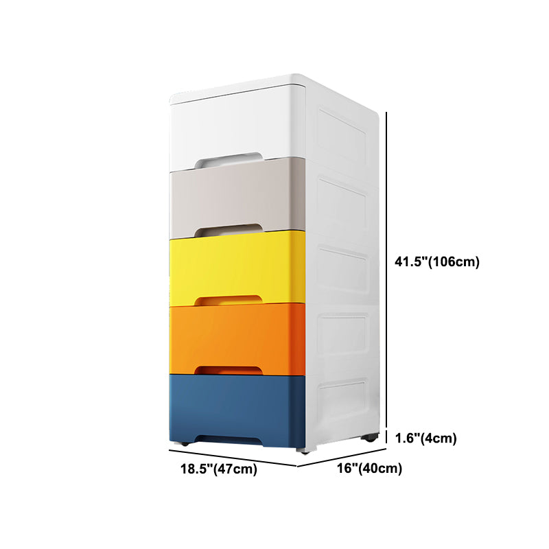 Modern Plastic Storage Cabinet with Drawer Non-Hanging Wardrobe Armoire