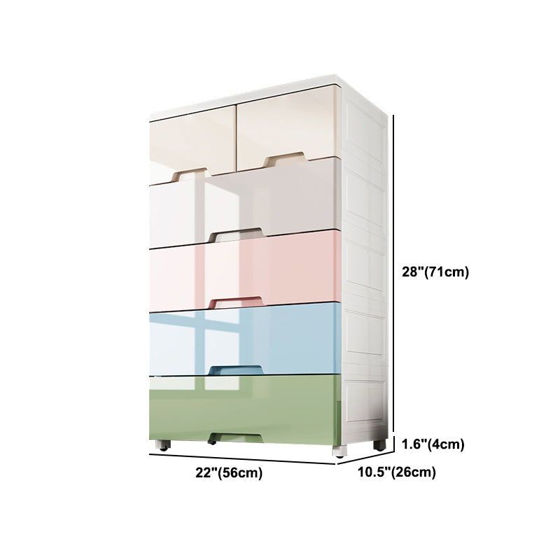 Modern Plastic Storage Cabinet with Drawer Non-Hanging Wardrobe Armoire