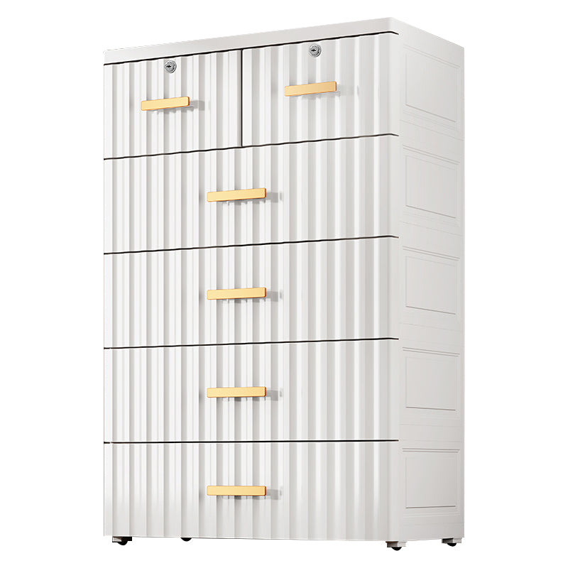 6-drawer Modern Plastic Storage Cabinet Non-Hanging Wardrobe Armoire