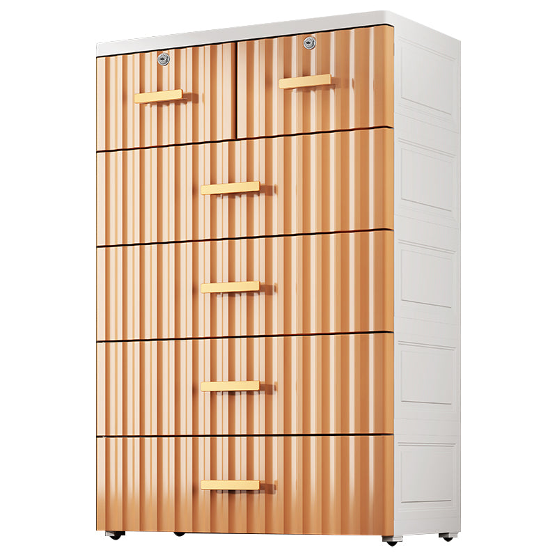 6-drawer Modern Plastic Storage Cabinet Non-Hanging Wardrobe Armoire