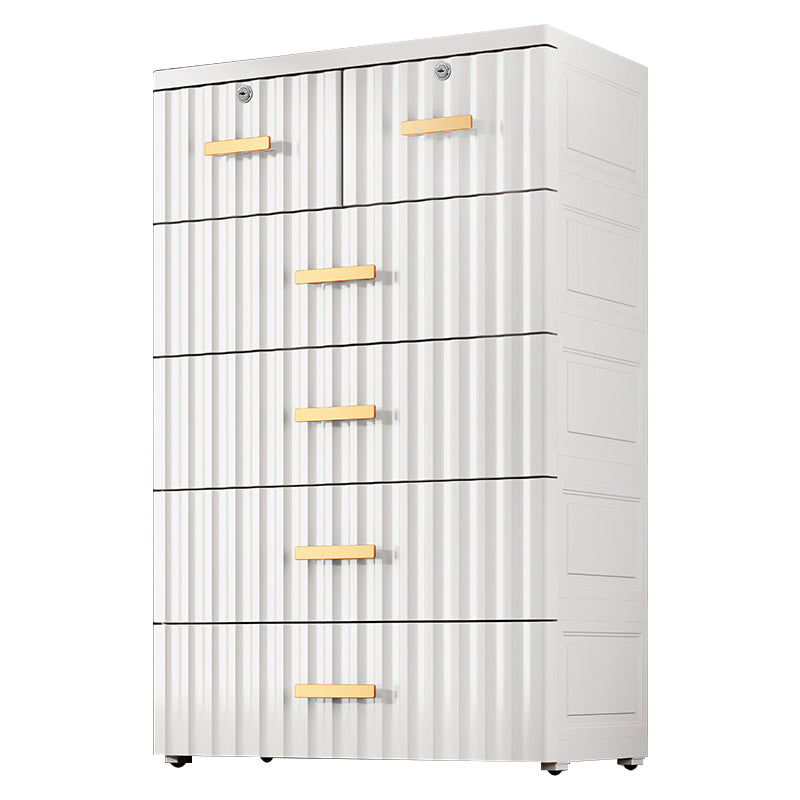 6-drawer Modern Plastic Storage Cabinet Non-Hanging Wardrobe Armoire